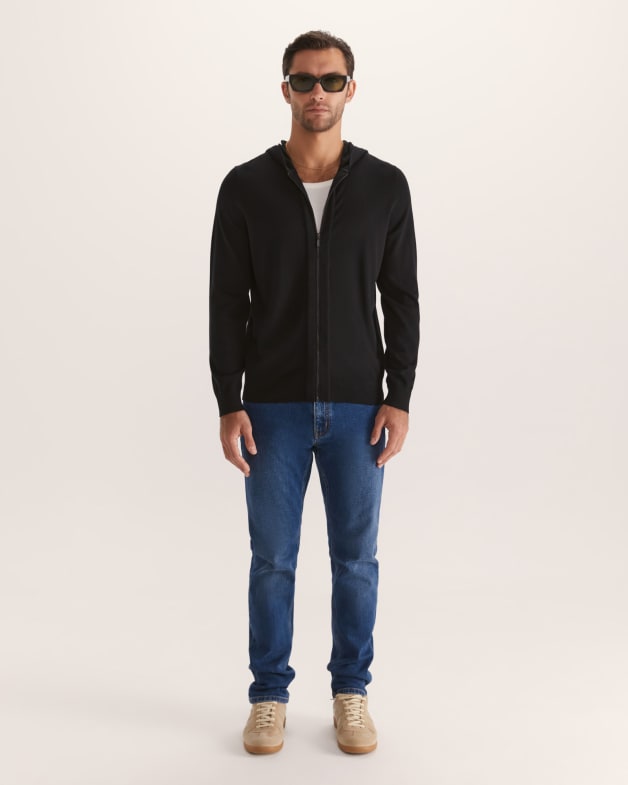 Mens merino wool full zip hoodie clearance