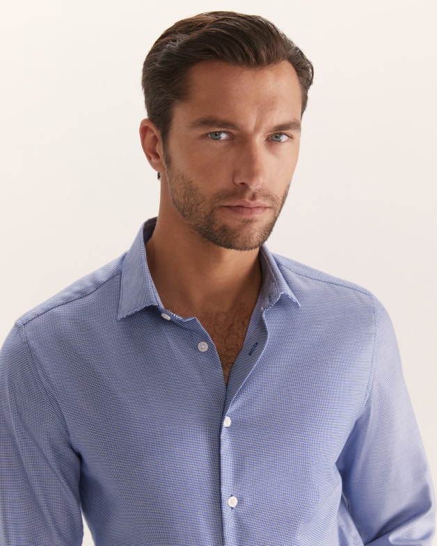 Nixon Long Sleeve Slim Easy Care Shirt in Navy SABA