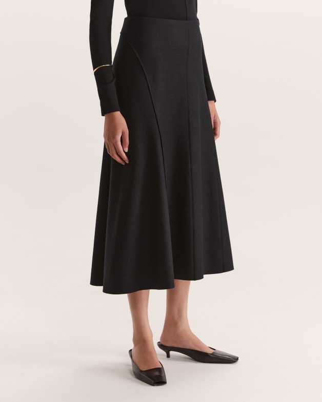 A line midi skirt wool shop