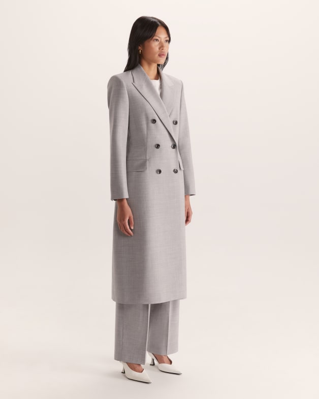 Wool double breasted overcoat deals