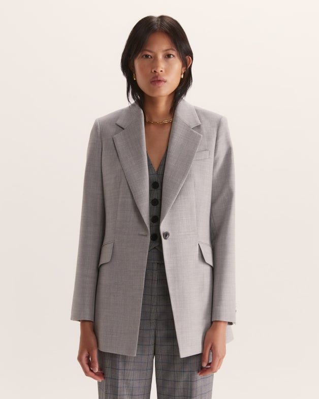 Longline blazer women top