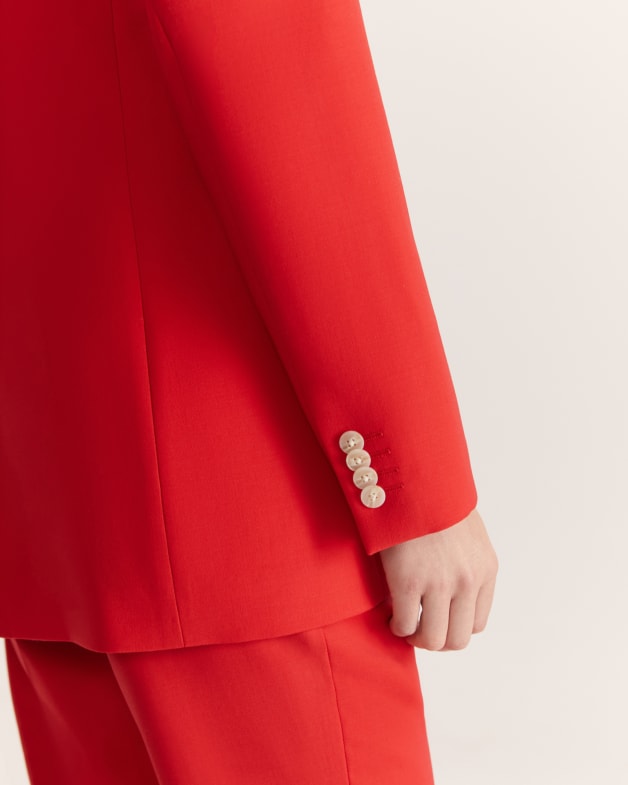 Celeste Wool Longline Blazer in Red SABA