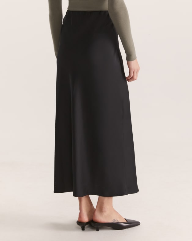 Harper Bias Midi Skirt in Black SABA