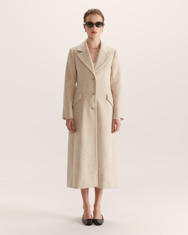 Longline beige coat best sale