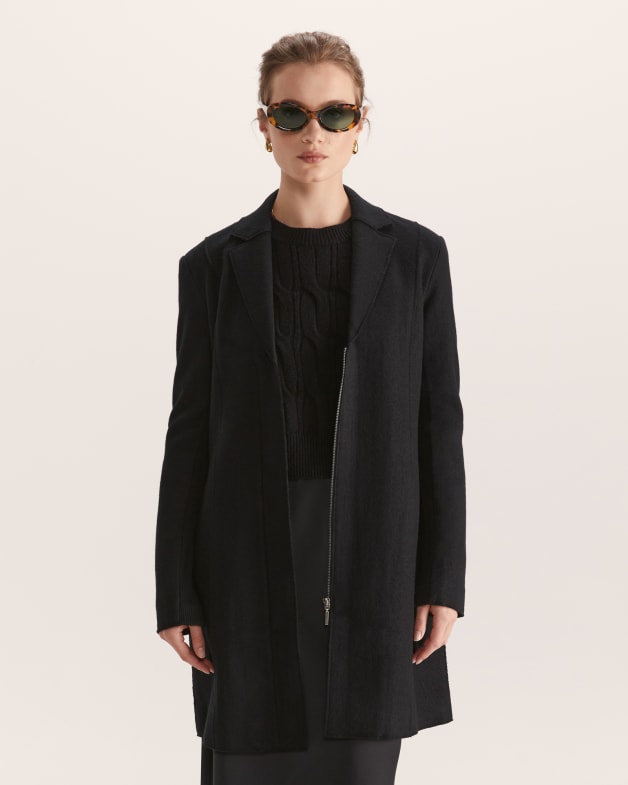 Karla Wool Short Coat in Black SABA