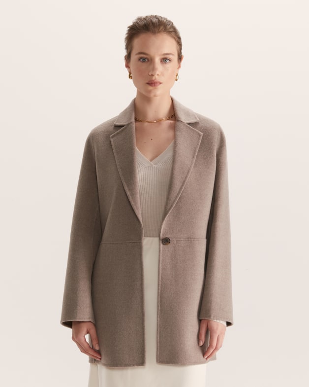 Kayla Longline Wool Jacket in Mink SABA