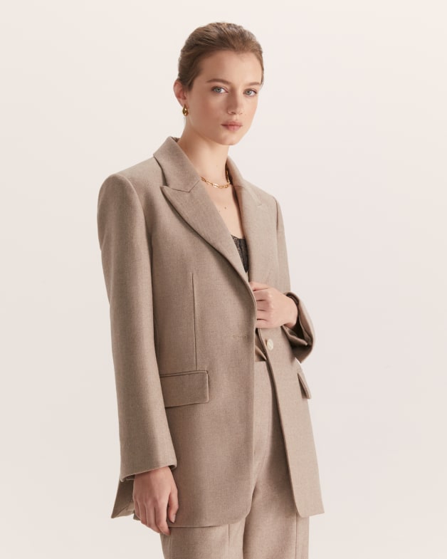 Prudence Wool Blazer in Truffle SABA