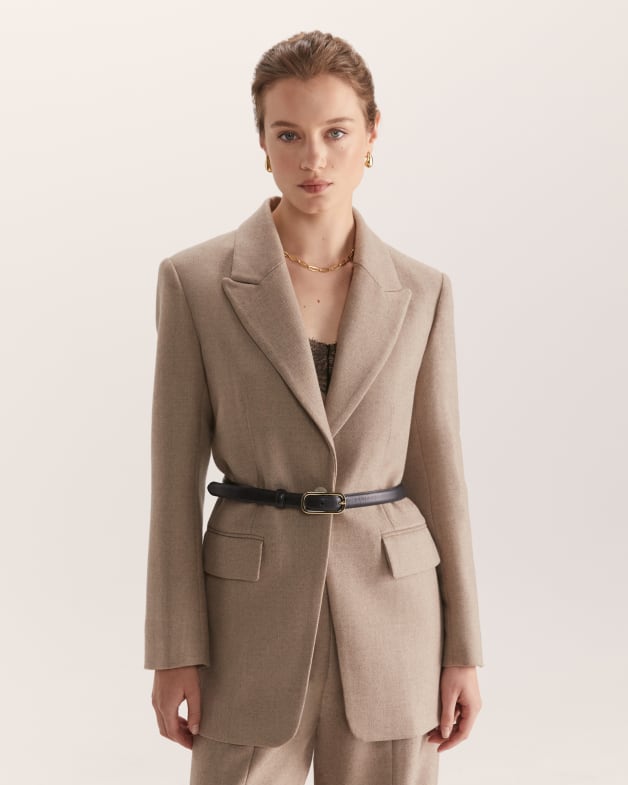 Prudence Wool Blazer in Truffle SABA