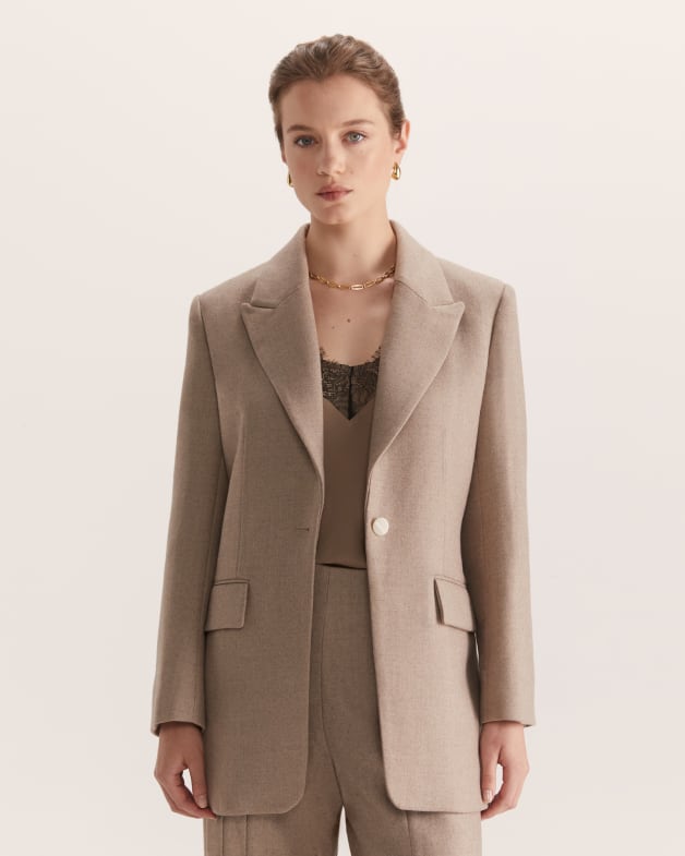 Prudence Wool Blazer in Truffle SABA