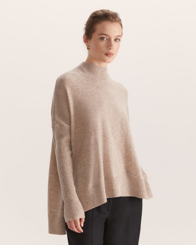 Funnel neck cashmere sweater hot sale