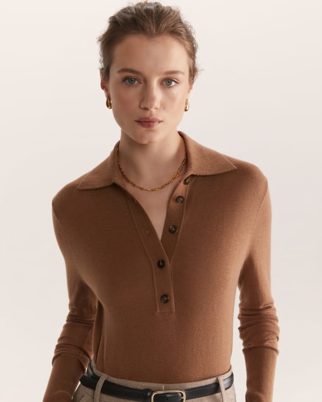 Long sleeve polo knitwear discount