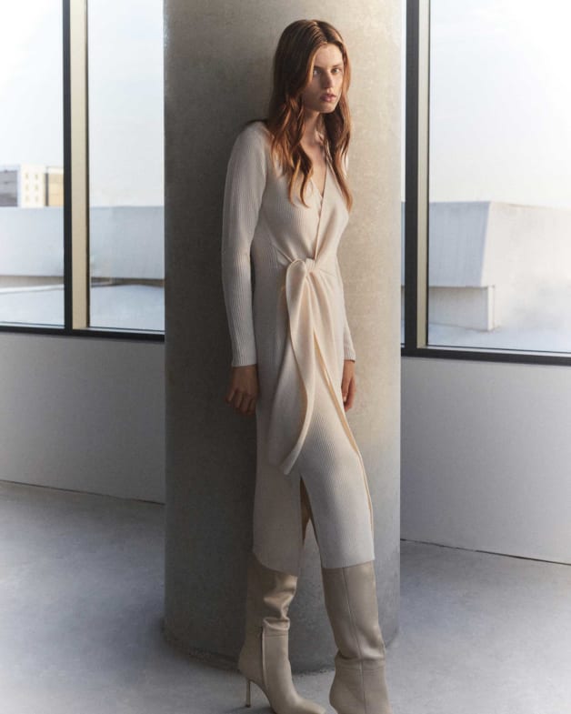Winter white wool dress sale