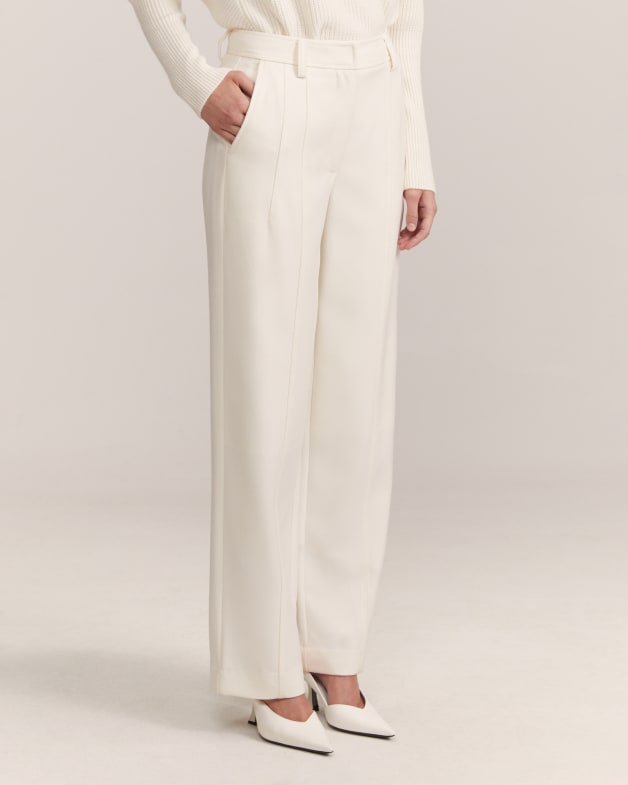 Prudence Wool Wide Leg Pant in Milk SABA