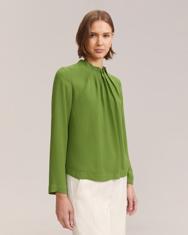Willa High Neck Long Sleeve Top in Palm SABA