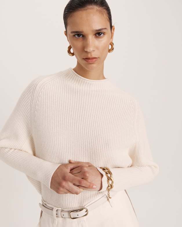 Nora Wool Batwing Sweater in Vanilla SABA