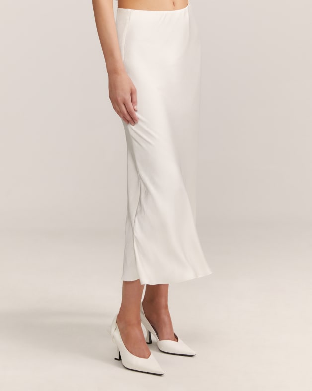 White midi skirt silk sale