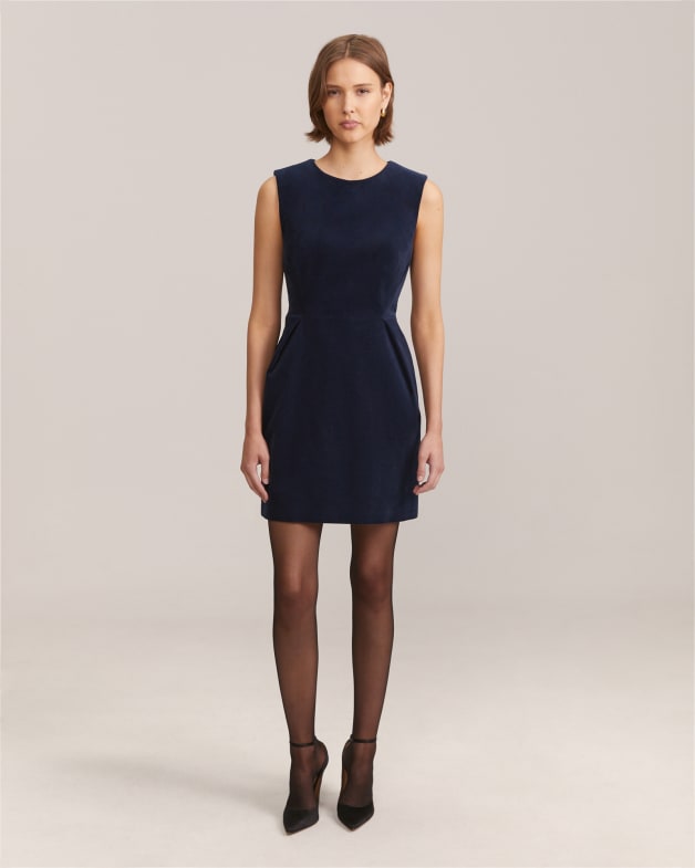Blue velvet short dress store