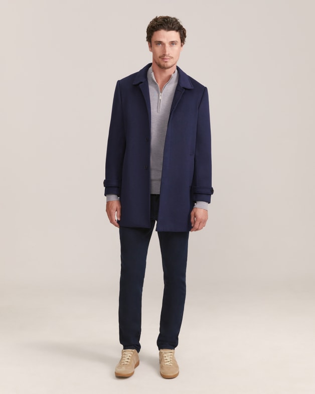 Navy wool overcoat sale