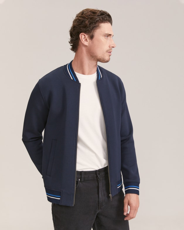 Stripe bomber jacket store