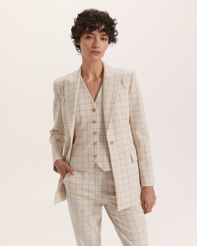 Check coat pant suit hot sale