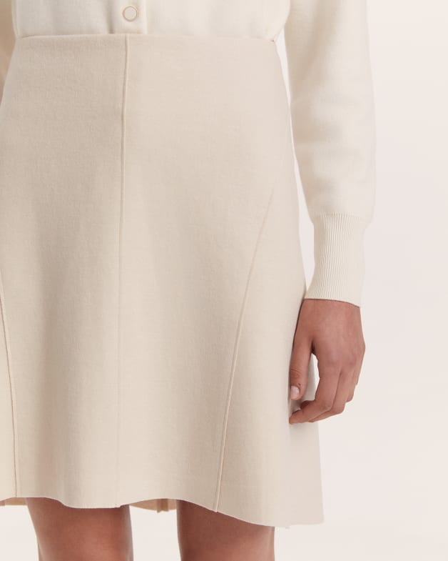 Karla Wool Mini Skirt in Soft Stone SABA