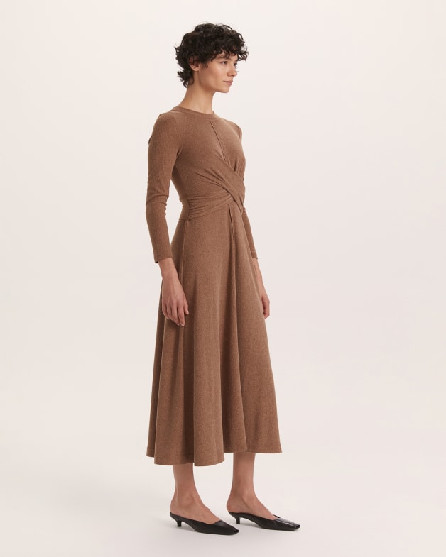 Long sleeve wrap around dress sales