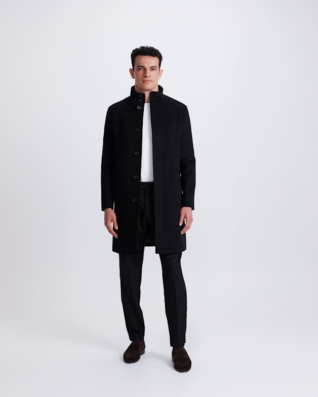 Hofmann Wool Overcoat in Black SABA