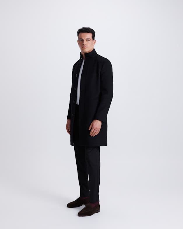 Hofmann Wool Overcoat in Black SABA