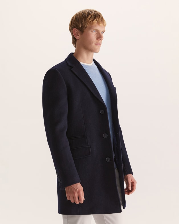 Lucas Wool Coat in Midnight SABA