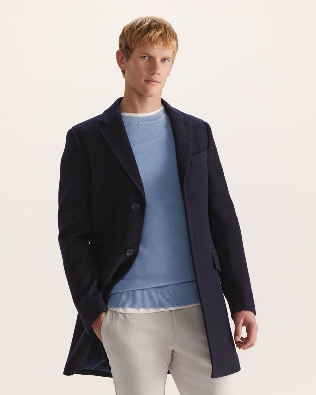 Lucas Wool Coat in Midnight SABA