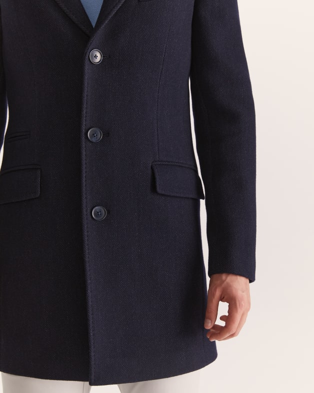Lucas Wool Coat in Midnight SABA