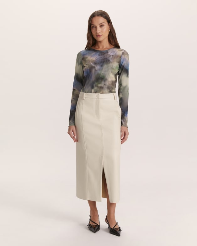 Smoke Long Sleeve Mesh Top in Multi SABA