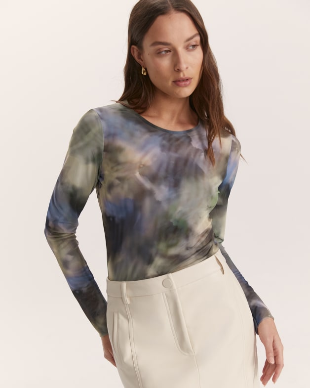 Long sleeve mesh top australia discount