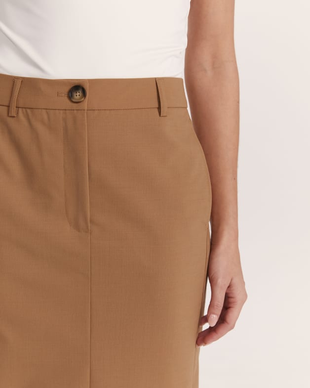Long camel wool skirt shop