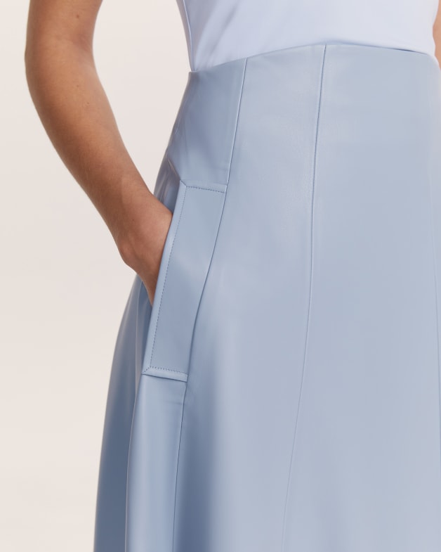 Faux leather skirt light blue cheap