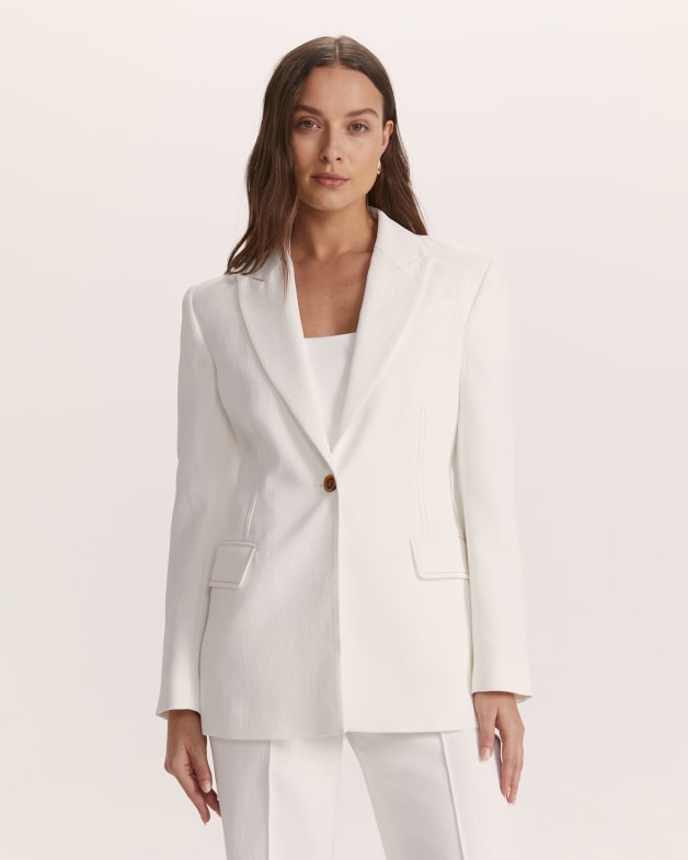 Dharma Stitch Detail Blazer in Alabaster SABA