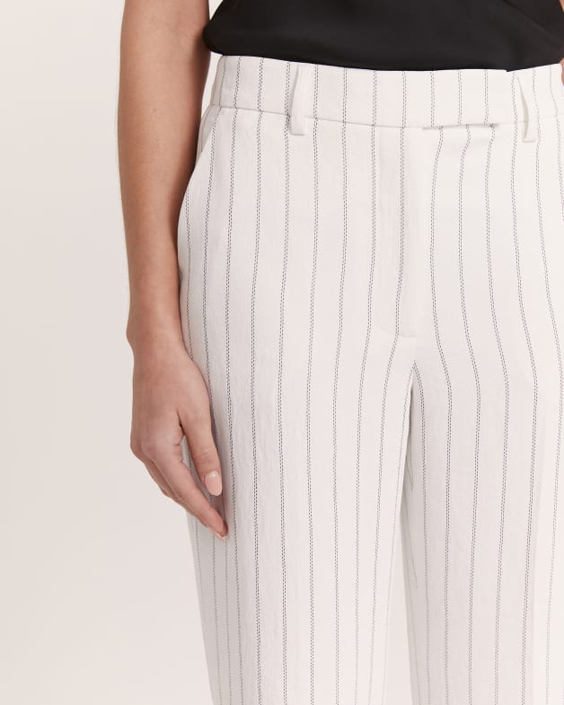 White pinstripe pants on sale