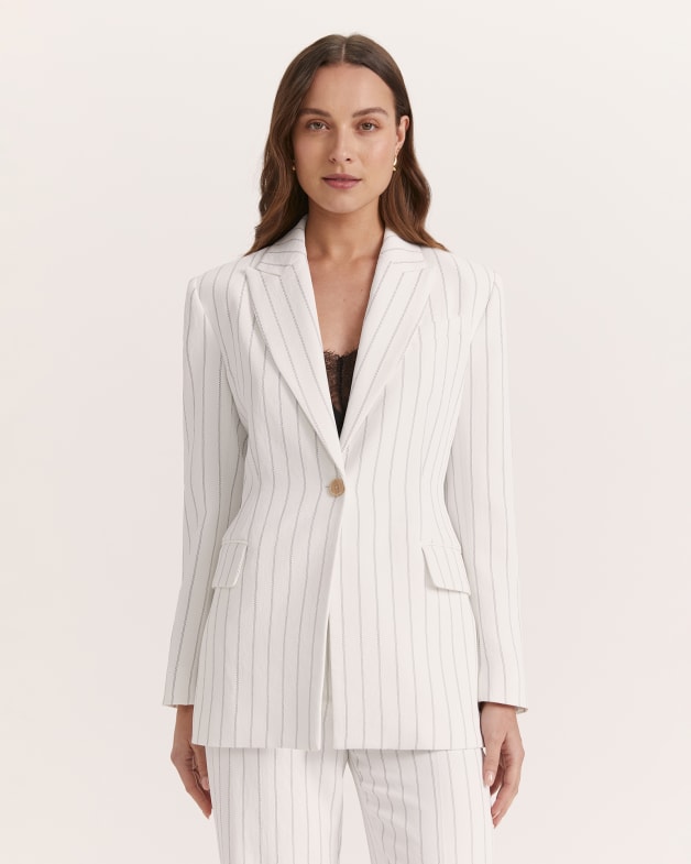 Dharma Pinstripe Blazer in Pinstripe SABA
