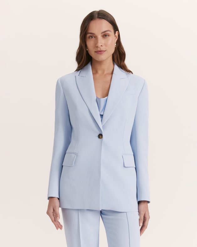 Dharma Stitch Detail Blazer in Light Blue SABA