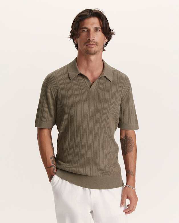 Cotton knit polo shirts cheap