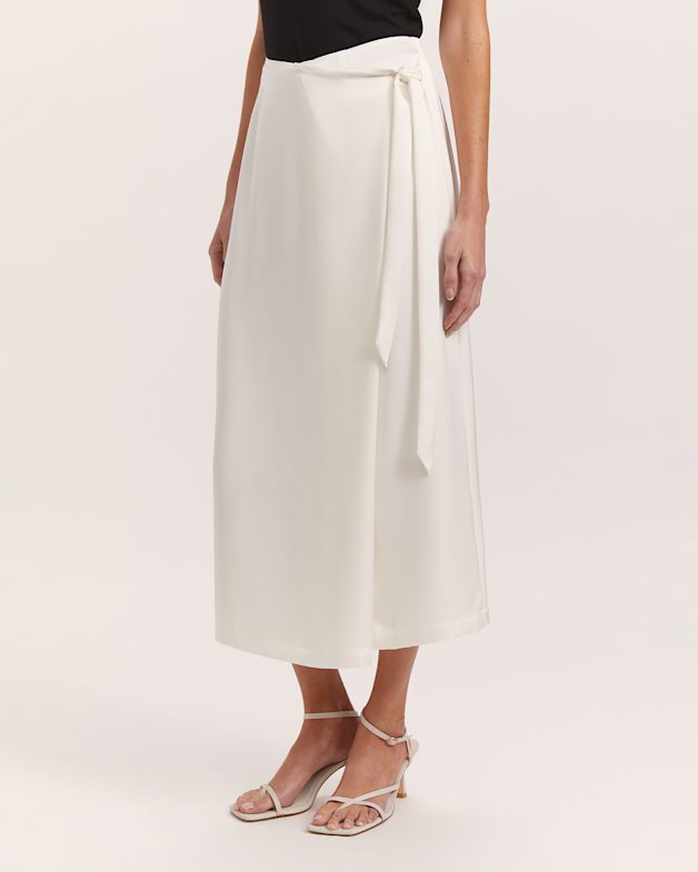 Wrap midi skirt white on sale