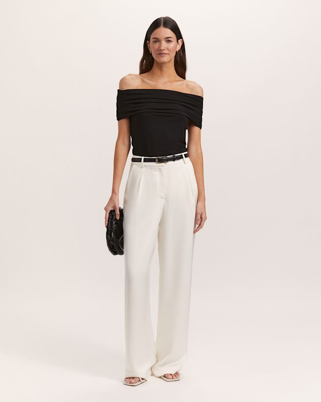 Women's black off the shoulder top best sale