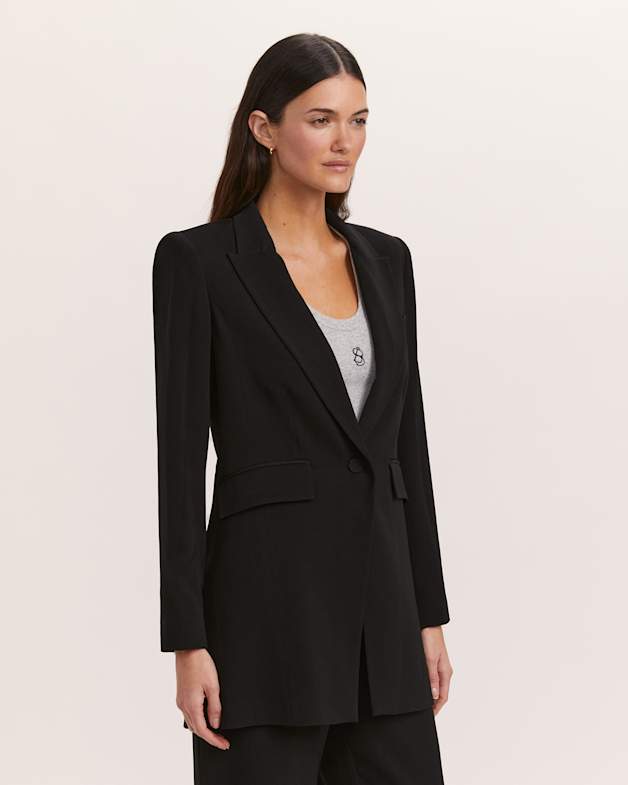Isabella Longline Blazer in Black SABA