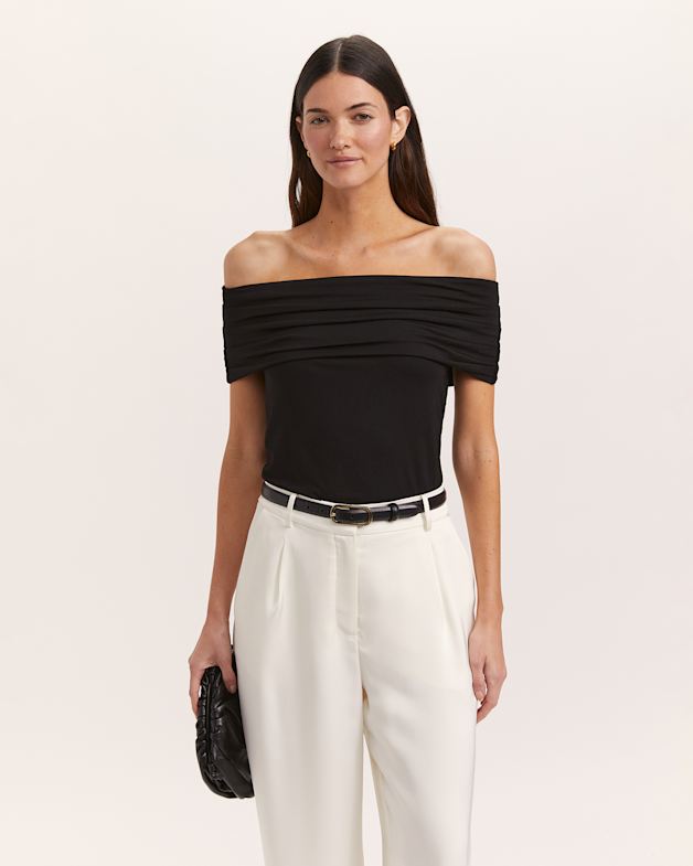 Lily Off Shoulder Top in Black SABA