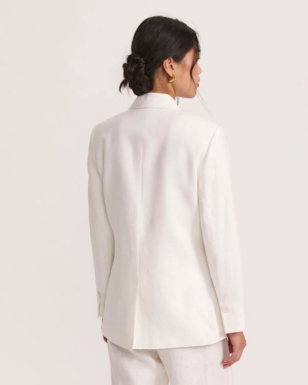 White linen jacket best sale