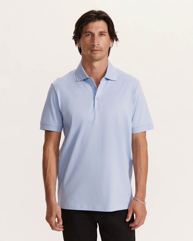 Bale Mercerised Polo in Light Blue SABA