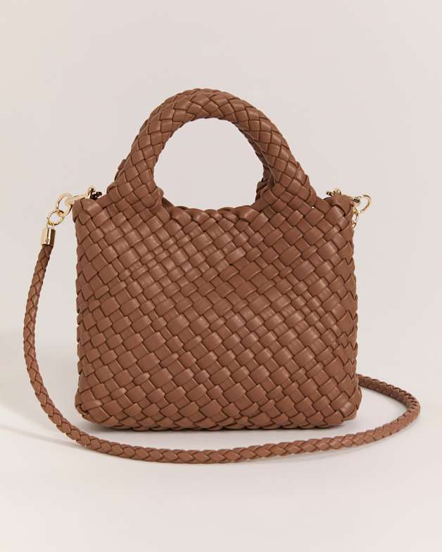 Ivy Small Woven Bag in Latte SABA