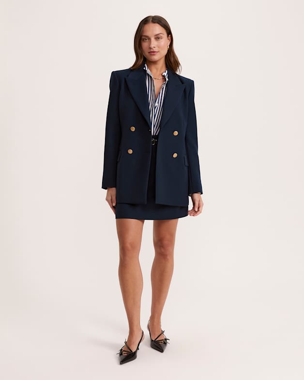 Wool mini skirt navy discount