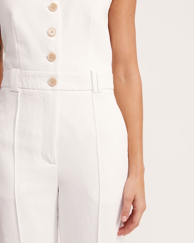 White button down jumpsuit new arrivals