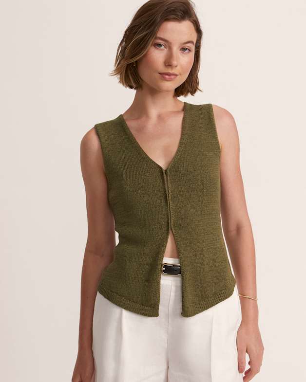 トップス Little Suzie Linen Cotton Mix Color Vest Little Suzie Linen Cotton Mix Color Vest（TESSUTI FABRICS